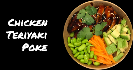 Sushi Fusion London. Japanese cuisine. Sushi rolls and poke bowls. chicken teriyaki poke