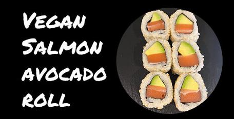 Sushi Fusion London. Japanese cuisine. Special rolls, vegan and desserts. vegan salmon avocado rolls
